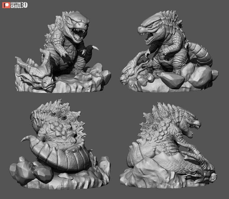 图片[2]-Q版哥斯拉-3D合纵社-3D打印模型STL格式3mf格式免费下载！