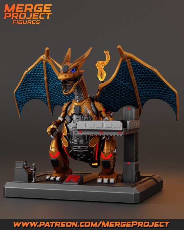 【宠物小精灵】机械火龙-3D合纵社-3D打印模型STL格式3mf格式免费下载！