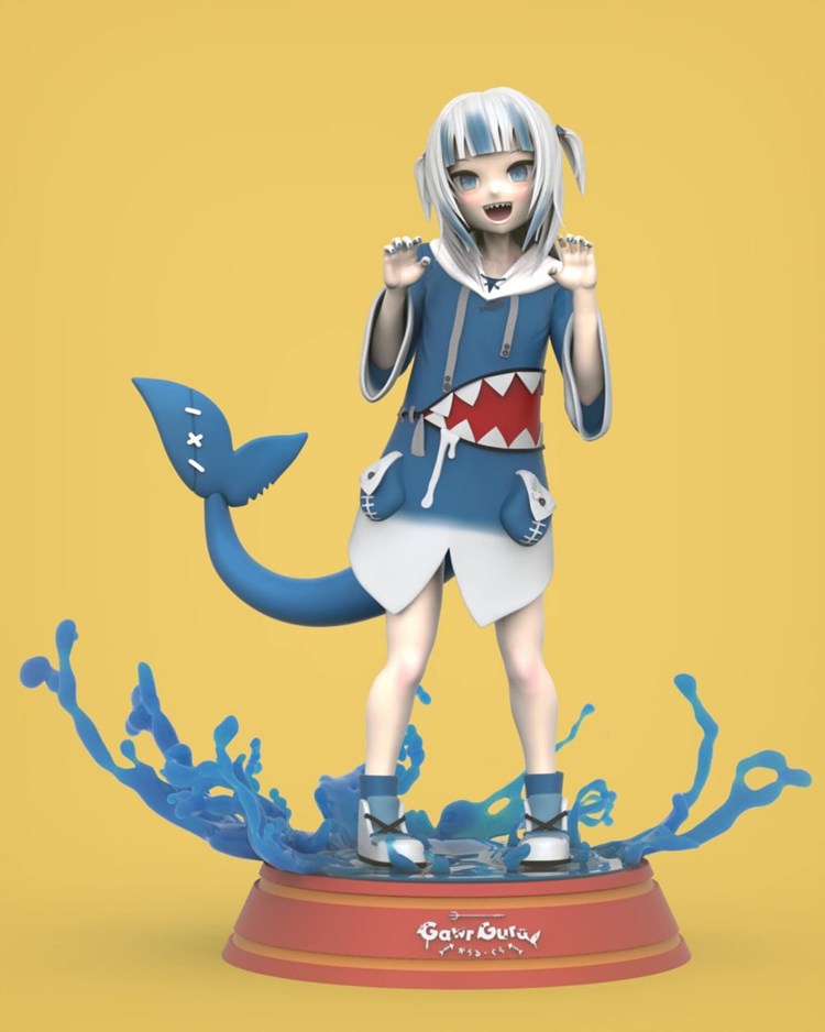 鲨鱼娘-3D合纵社-3D打印模型STL格式3mf格式免费下载！