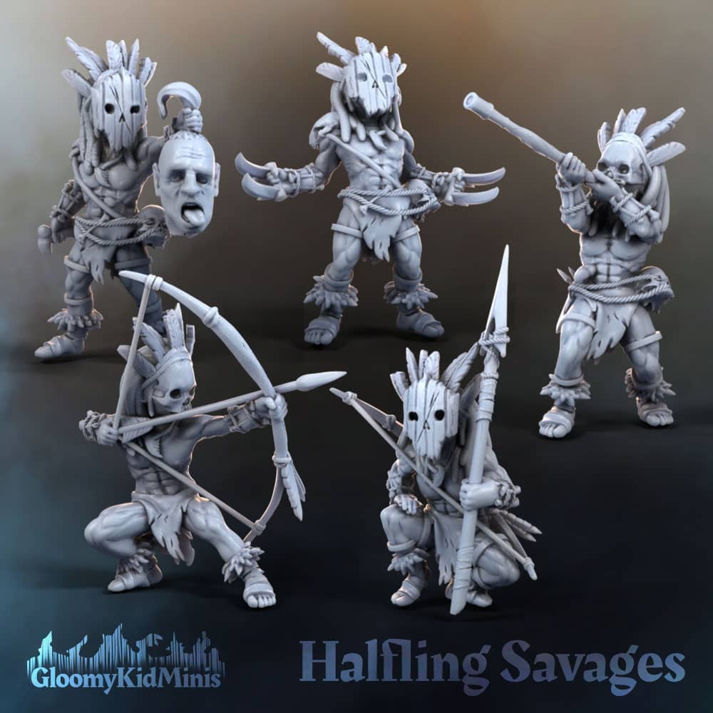 【战棋】哈夫林野人【战棋】Gloomy Kid – Dark Sun – Halflings-3D合纵社-3D打印模型STL格式3mf格式免费下载！