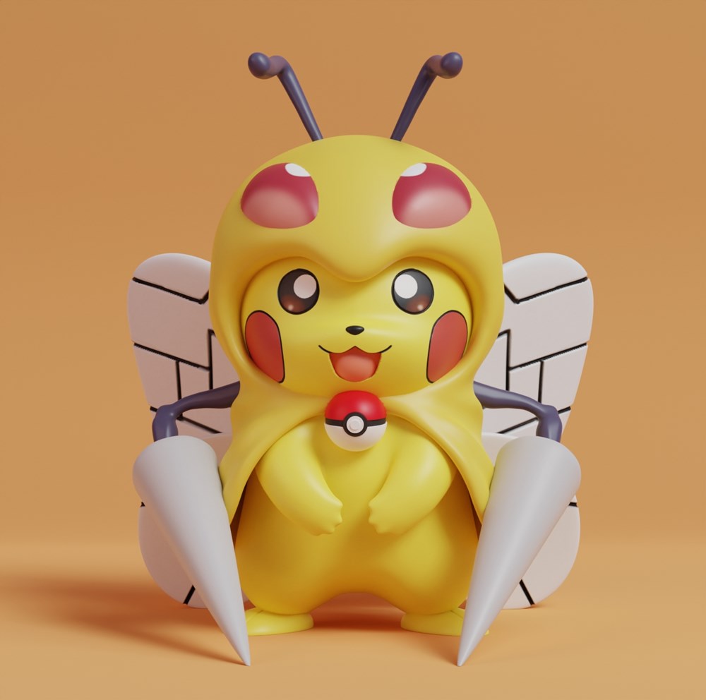 【宠物小精灵】皮卡丘-3D合纵社-3D打印模型STL格式3mf格式免费下载！