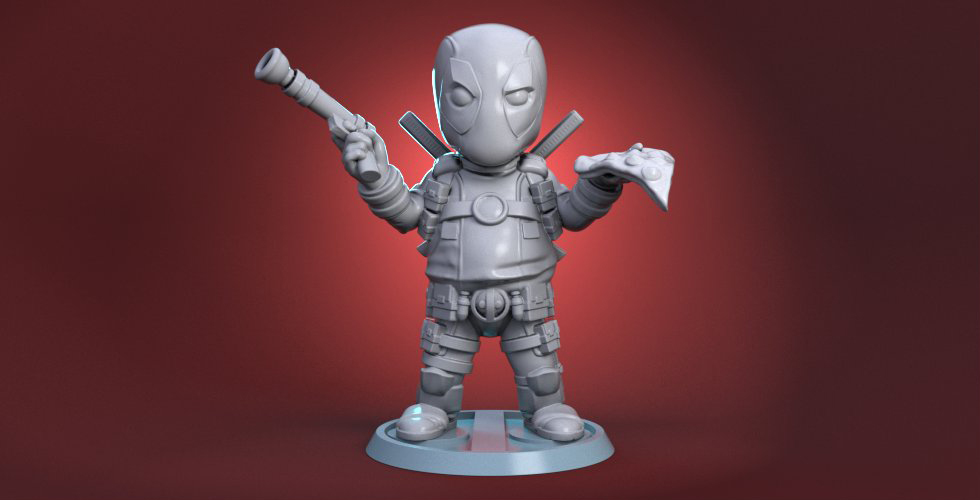 【DC英雄】Chubby Deadpool 肥死侍-3D合纵社-3D打印模型STL格式3mf格式免费下载！