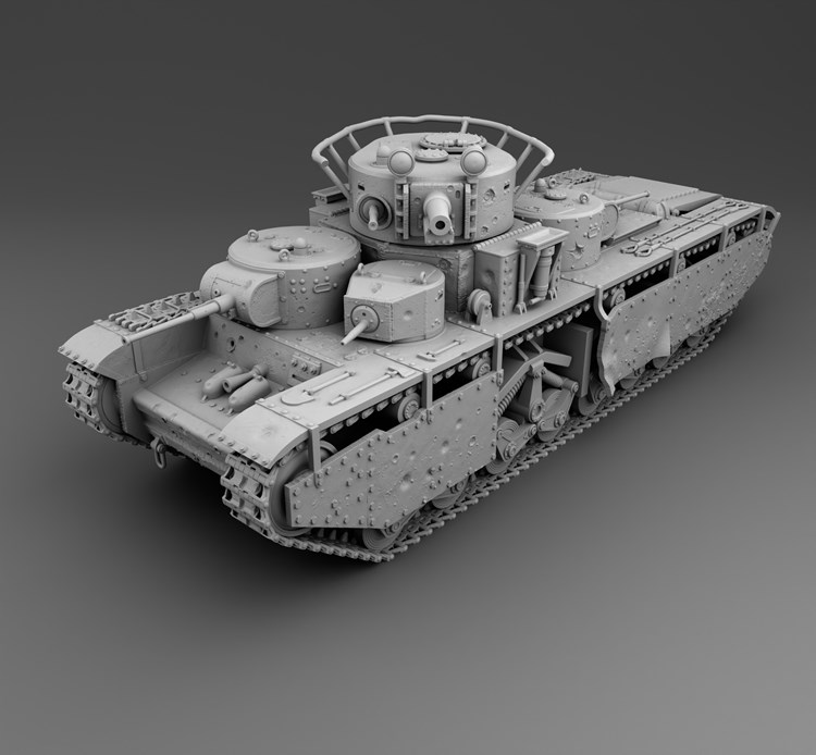 T-35坦克-3D合纵社-3D打印模型STL格式3mf格式免费下载！