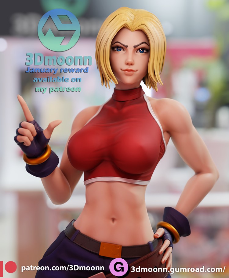 【拳皇饿狼传说】布鲁玛丽-3D合纵社-3D打印模型STL格式3mf格式免费下载！
