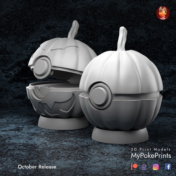 图片[2]-【宠物小精灵】南瓜精灵球-3D合纵社-3D打印模型STL格式3mf格式免费下载！