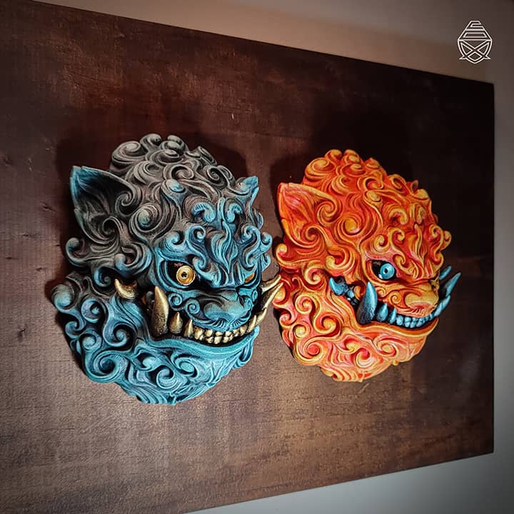 狮子头装饰钥匙挂扣-3D合纵社-3D打印模型STL格式3mf格式免费下载！