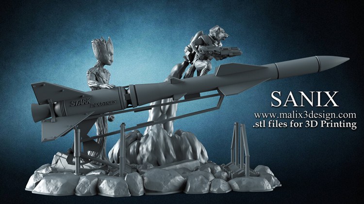 图片[3]-火箭浣熊与格鲁特-3D合纵社-3D打印模型STL格式3mf格式免费下载！