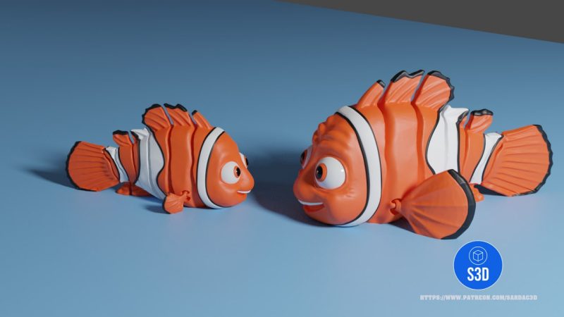 小丑鱼-3D合纵社-3D打印模型STL格式3mf格式免费下载！