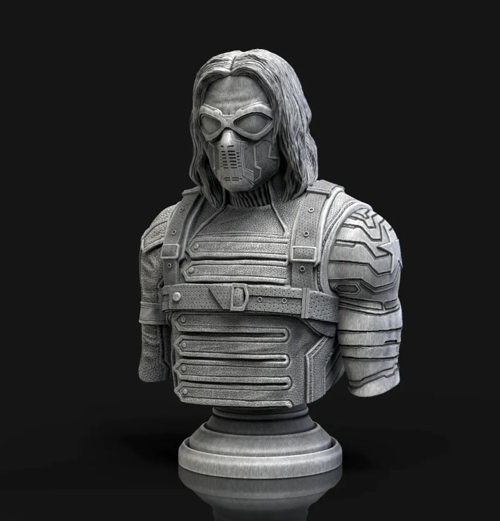 冬季士兵半身像-3D合纵社-3D打印模型STL格式3mf格式免费下载！