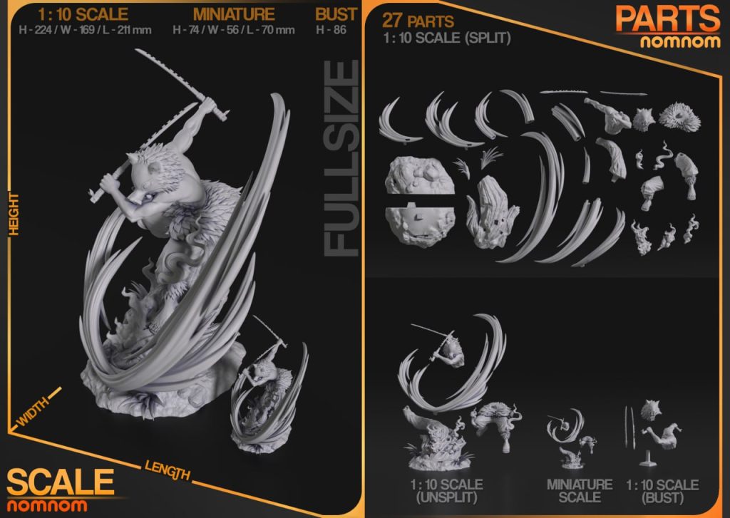 图片[3]-【鬼灭之刃】嘴平伊之助-3D合纵社-3D打印模型STL格式3mf格式免费下载！