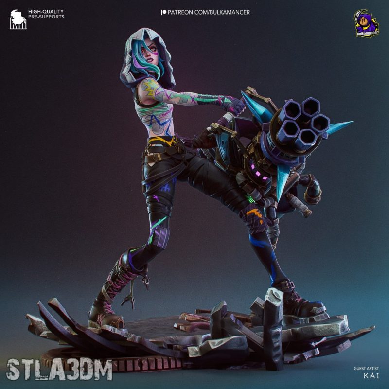 【英雄联盟】金克斯-3D合纵社-3D打印模型STL格式3mf格式免费下载！