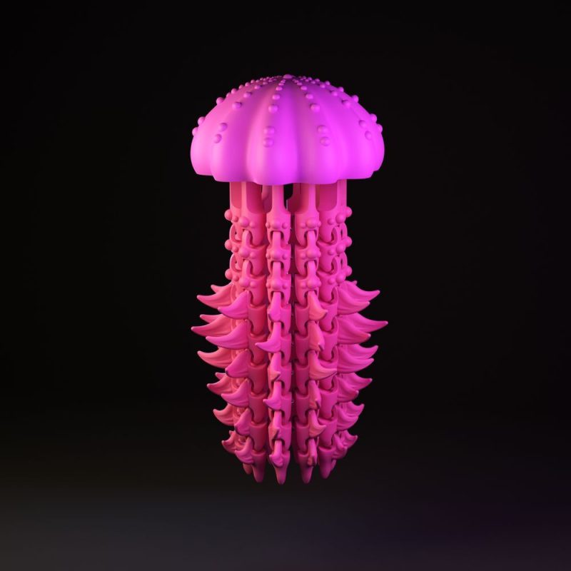 水母-3D合纵社-3D打印模型STL格式3mf格式免费下载！