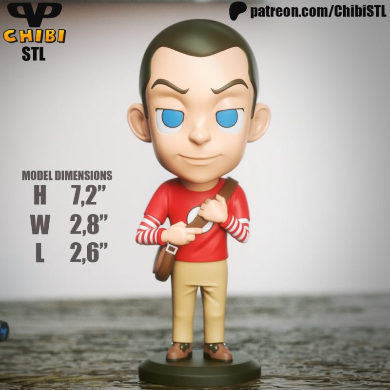 Q版谢尔顿-3D合纵社-3D打印模型STL格式3mf格式免费下载！