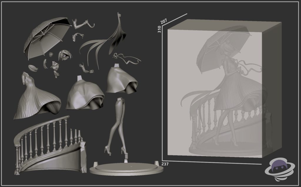 图片[2]-【少女前线】白棋皇后-3D合纵社-3D打印模型STL格式3mf格式免费下载！