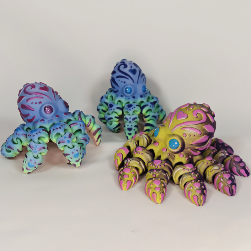 五彩斑斓章鱼-3D合纵社-3D打印模型STL格式3mf格式免费下载！