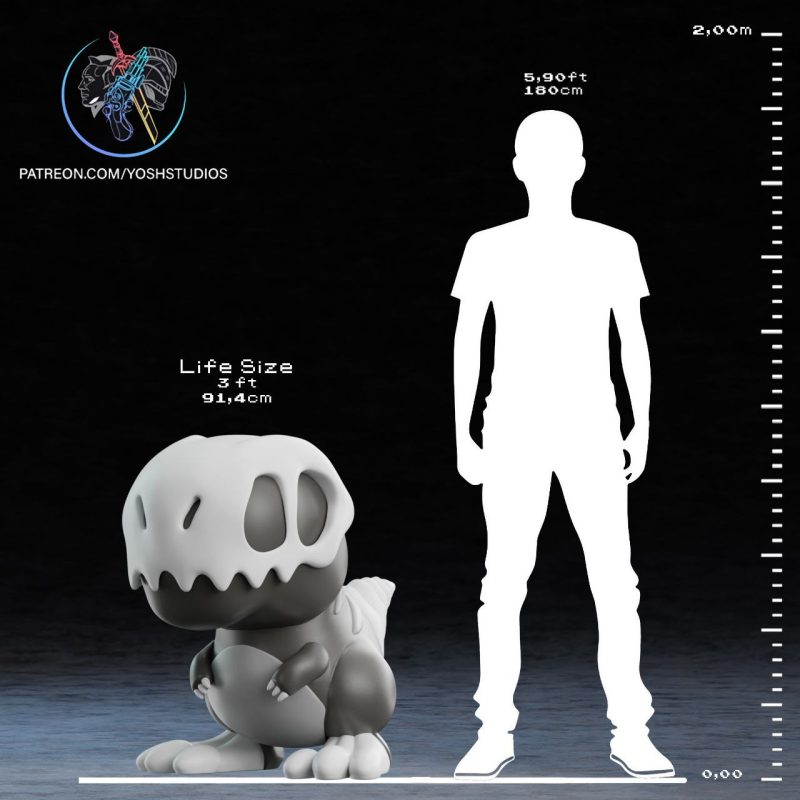 头盖骨恐龙-3D合纵社-3D打印模型STL格式3mf格式免费下载!