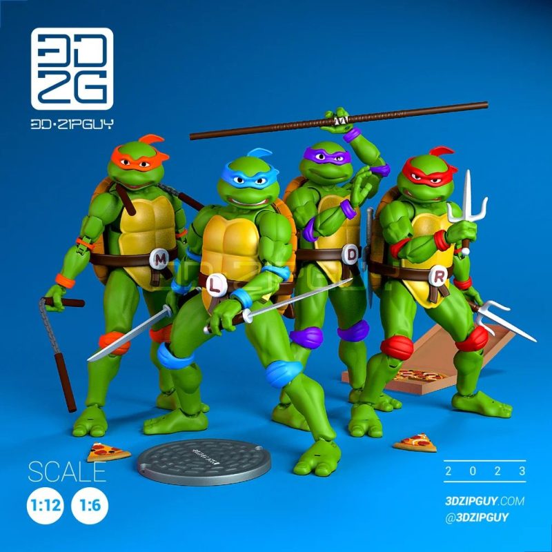 忍者神龟TMNT - Zipguy-3D合纵社-3D打印模型STL格式3mf格式免费下载!