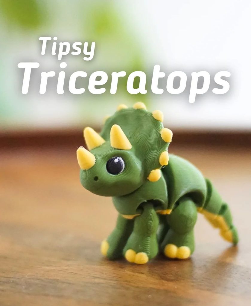 三角龙Tipsy Triceratops-3D合纵社-3D打印模型STL格式3mf格式免费下载！