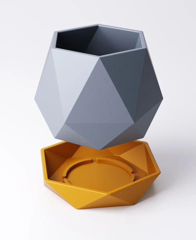 图片[2]-多肉花盆Geometric Planter with Drip Tray-3D合纵社-3D打印模型STL格式3mf格式免费下载！