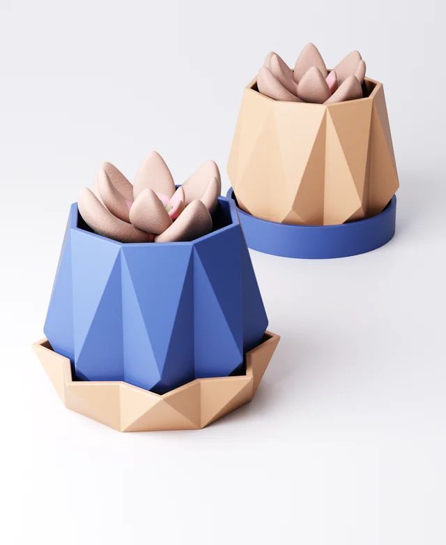 多肉花盆Geometric Planter Type 2-3D合纵社-3D打印模型STL格式3mf格式免费下载！