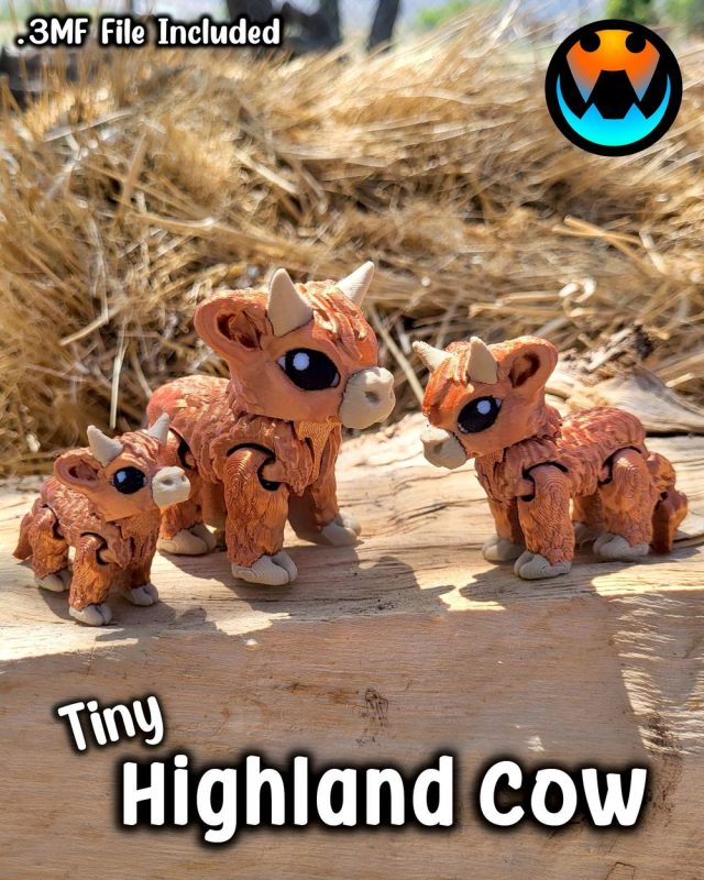 高原牛Cinderwing3d- Highland Cow-3D合纵社-3D打印模型STL格式3mf格式免费下载!