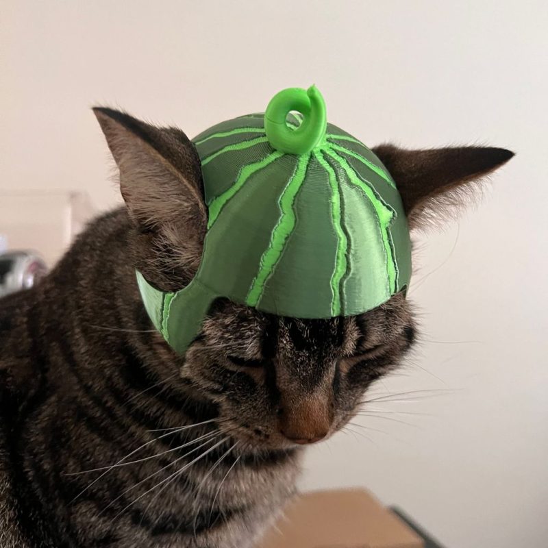 西瓜猫帽-3D合纵社-3D打印模型STL格式3mf格式免费下载！