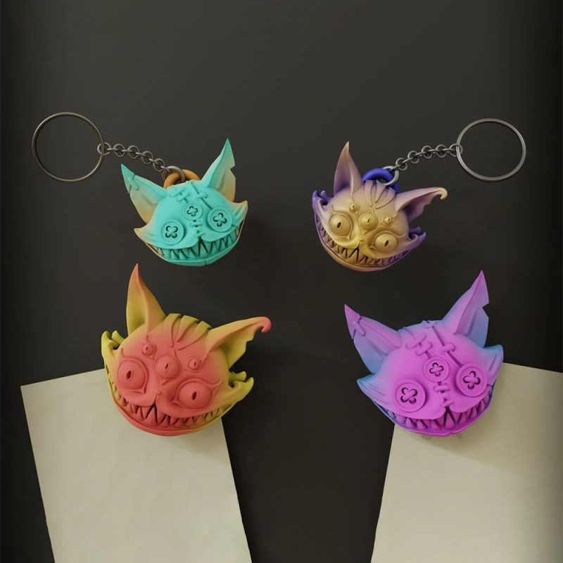 恐怖猫钥匙链-3D合纵社-3D打印模型STL格式3mf格式免费下载!