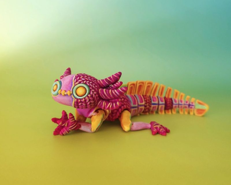 【恐怖系列】65 针织恐怖蝾螈-3D合纵社-3D打印模型STL格式3mf格式免费下载!