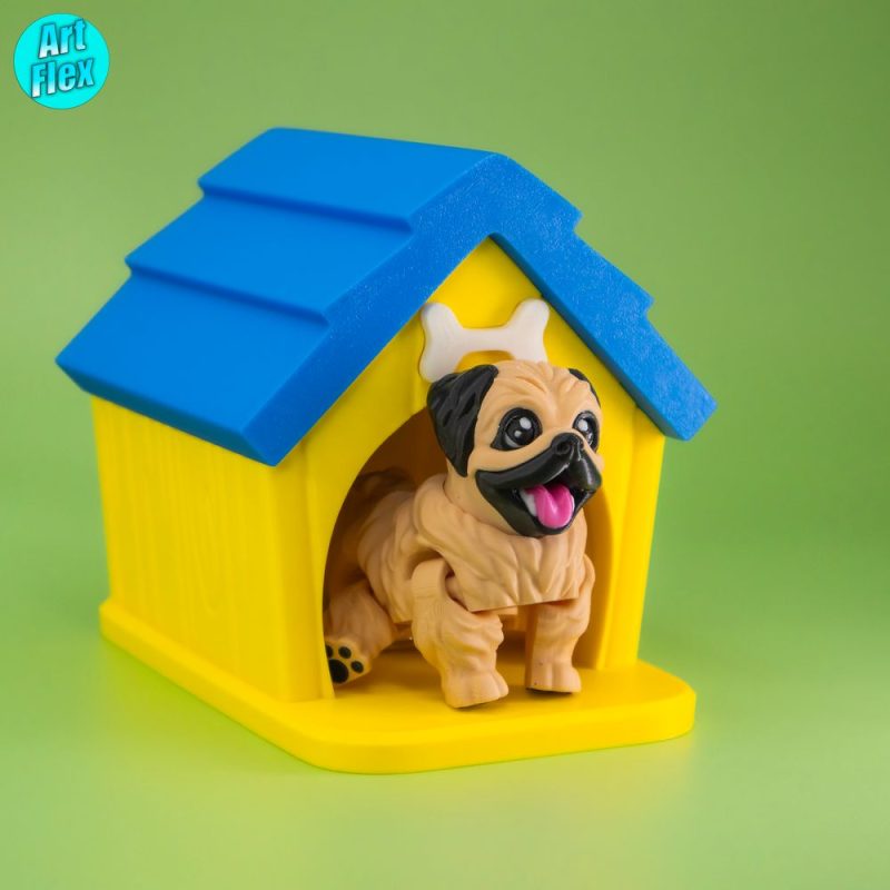 京巴犬和窝-3D合纵社-3D打印模型STL格式3mf格式免费下载！