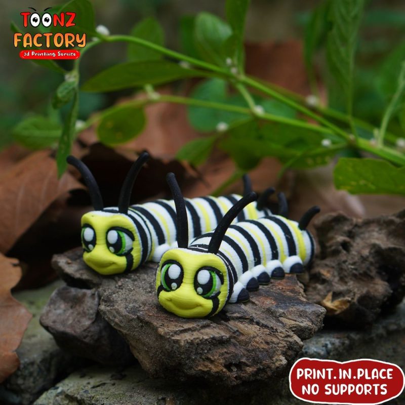 帝王蝶幼虫-3D合纵社-3D打印模型STL格式3mf格式免费下载！