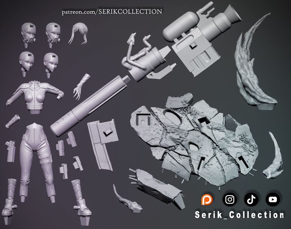 图片[2]-【怪兽8号】 亚白米娜-3D合纵社-3D打印模型STL格式3mf格式免费下载！