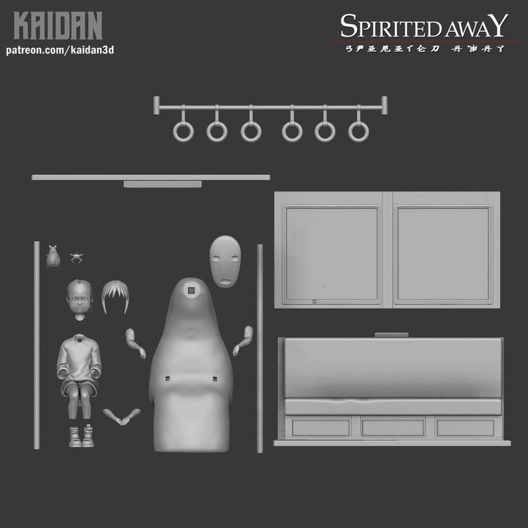 图片[2]-【千与千寻】千寻、无脸男-3D合纵社-3D打印模型STL格式3mf格式免费下载！