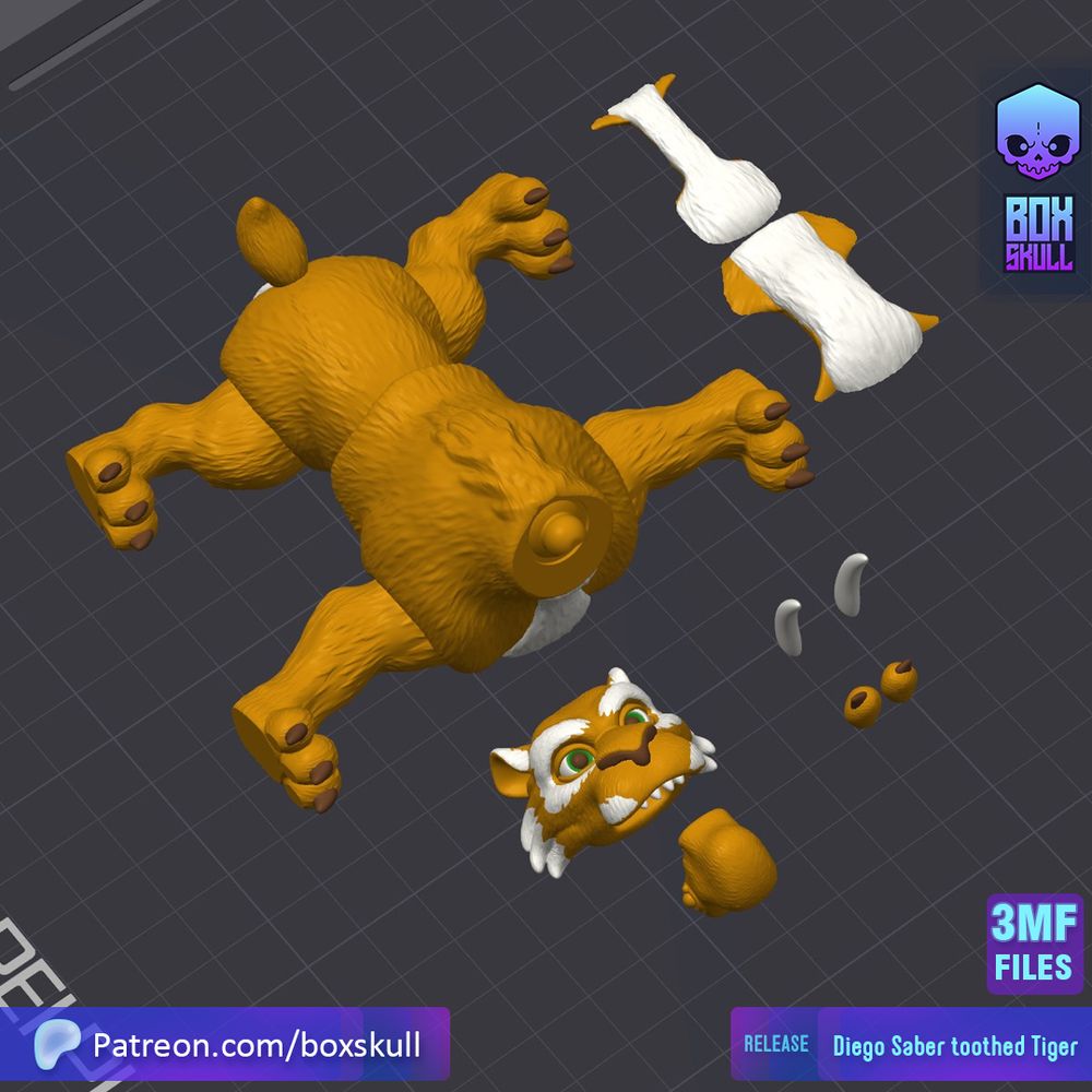 图片[2]-剑齿虎-3D合纵社-3D打印模型STL格式3mf格式免费下载！