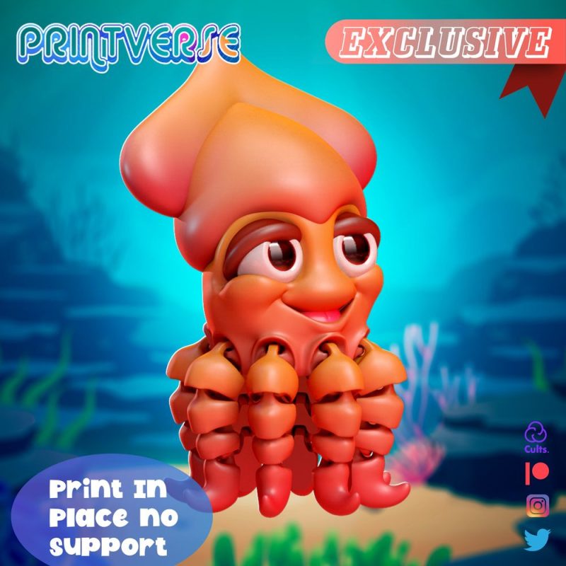 小鱿鱼-3D合纵社-3D打印模型STL格式3mf格式免费下载！