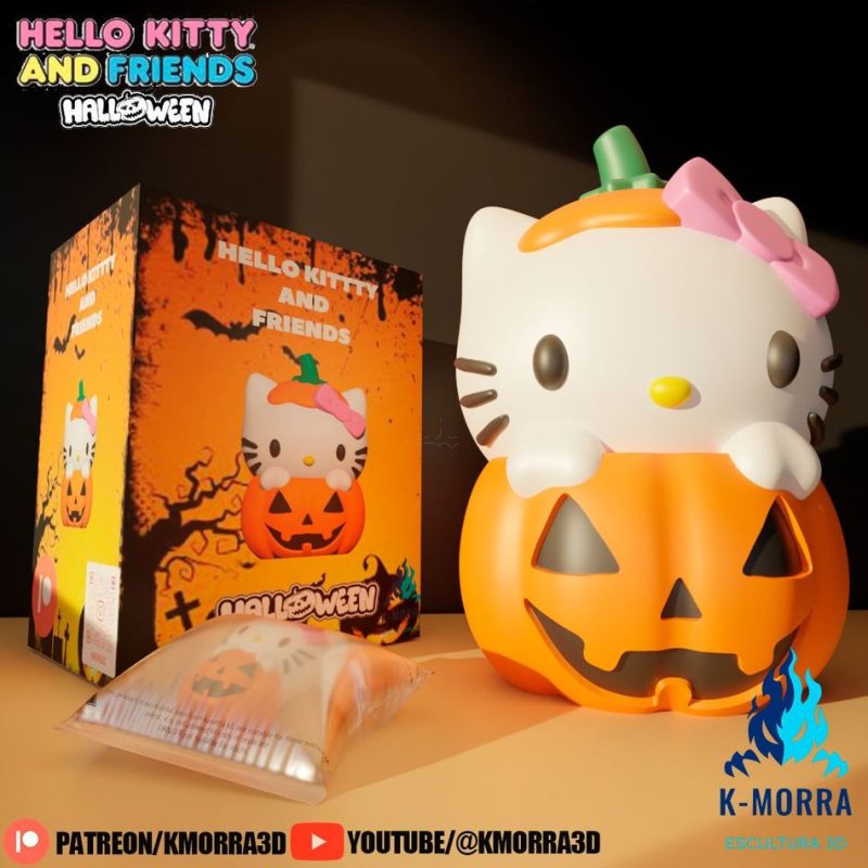 南瓜HELLO KITTY 猫-3D合纵社-3D打印模型STL格式3mf格式免费下载！