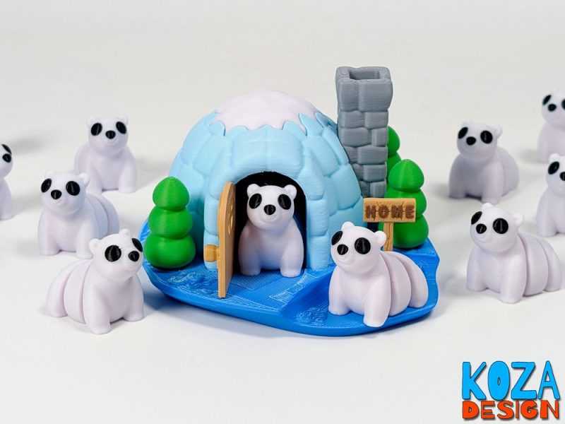 北极熊小窝-3D合纵社-3D打印模型STL格式3mf格式免费下载！