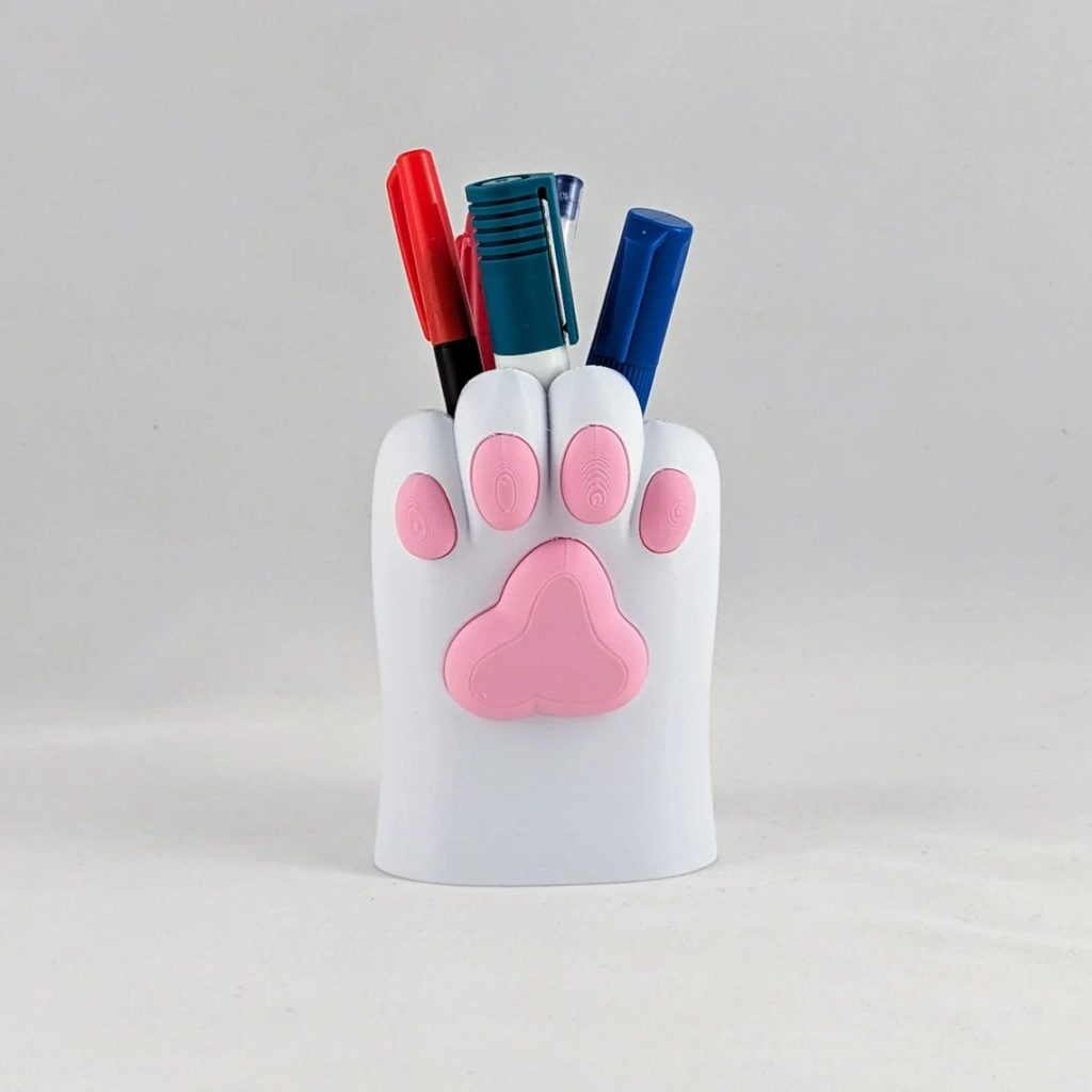 猫爪笔筒-3D合纵社-3D打印模型STL格式3mf格式免费下载！