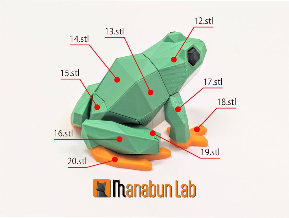 图片[2]-【拼图小动物】青蛙-3D合纵社-3D打印模型STL格式3mf格式免费下载！