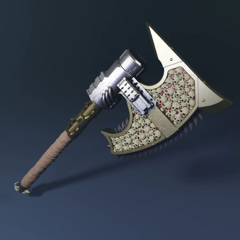 电动链锯斧-3D合纵社-3D打印模型STL格式3mf格式免费下载！