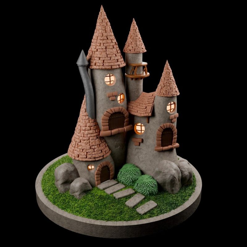 仙女城堡-3D合纵社-3D打印模型STL格式3mf格式免费下载！