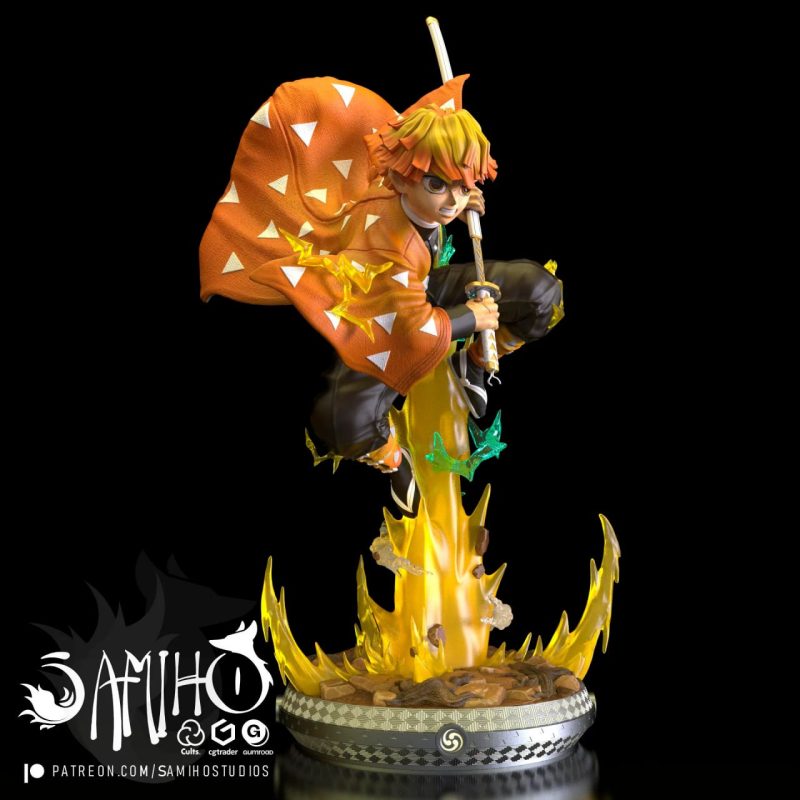 【鬼灭之刃】善逸-3D合纵社-3D打印模型STL格式3mf格式免费下载！