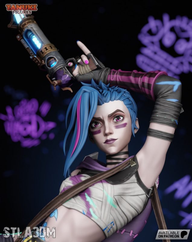 【英雄联盟】金克斯-3D合纵社-3D打印模型STL格式3mf格式免费下载！