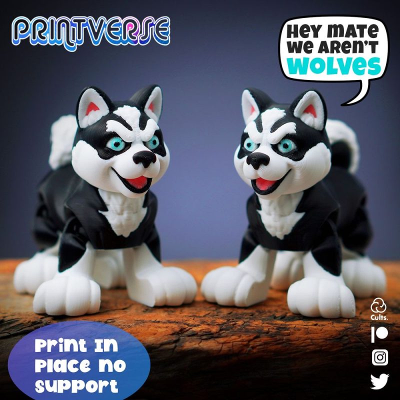 哈士奇-3D合纵社-3D打印模型STL格式3mf格式免费下载!