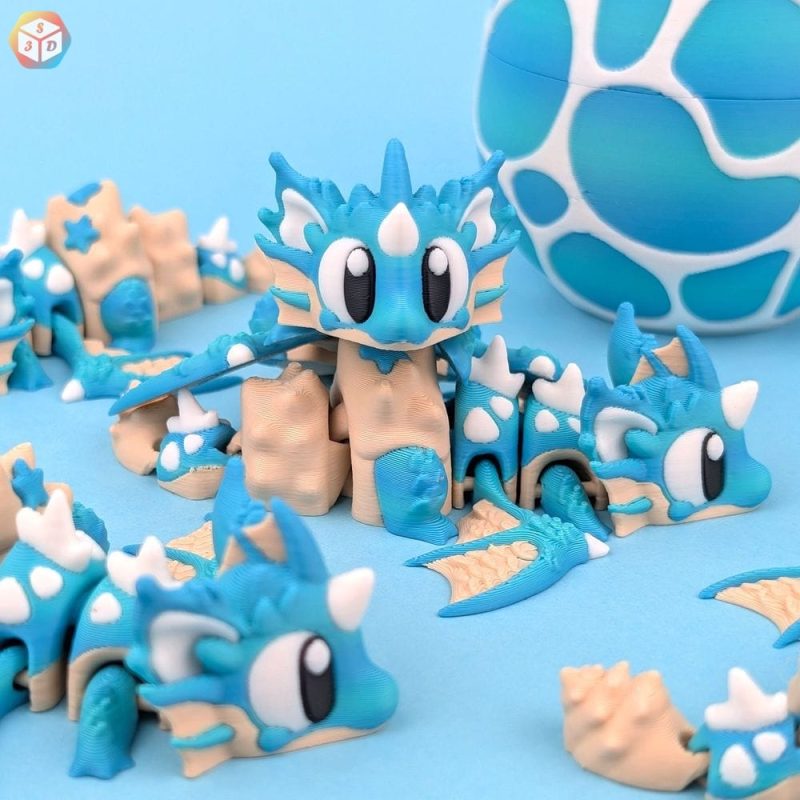 海贝迷你龙与蛋-3D合纵社-3D打印模型STL格式3mf格式免费下载！