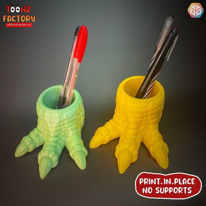 恐龙脚笔筒-3D合纵社-3D打印模型STL格式3mf格式免费下载！