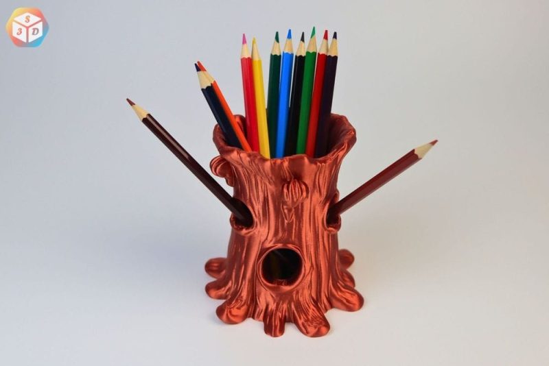 树桩笔筒-3D合纵社-3D打印模型STL格式3mf格式免费下载！