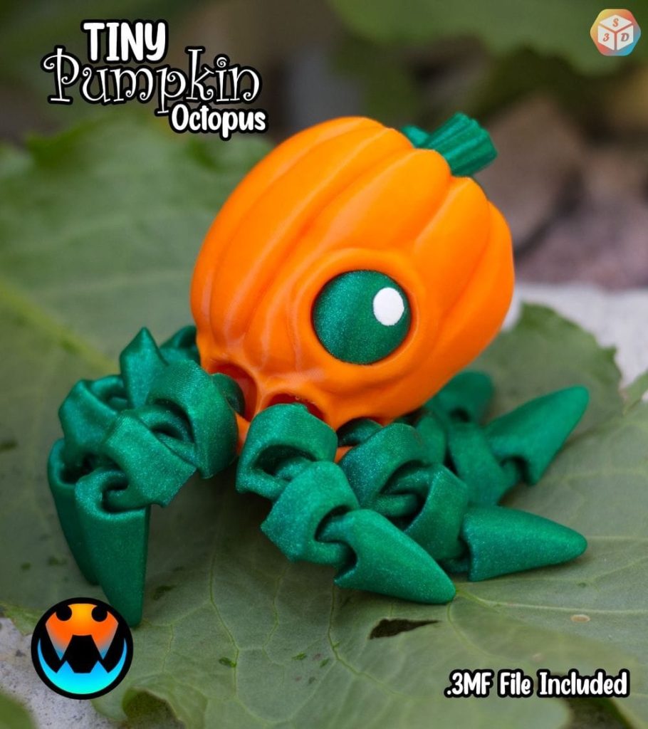 南瓜小章鱼-3D合纵社-3D打印模型STL格式3mf格式免费下载！
