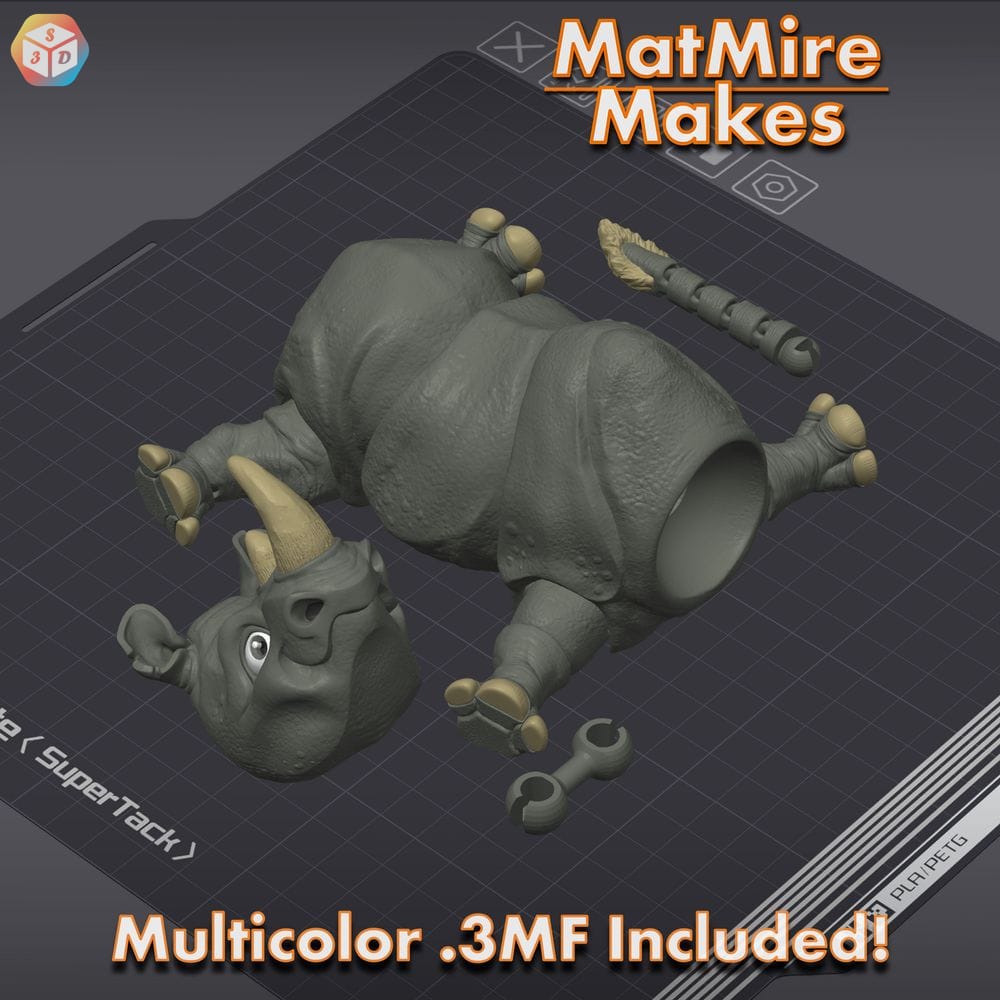 图片[2]-MatMire Makes NO:039 犀牛-3D合纵社-3D打印模型STL格式3mf格式免费下载！