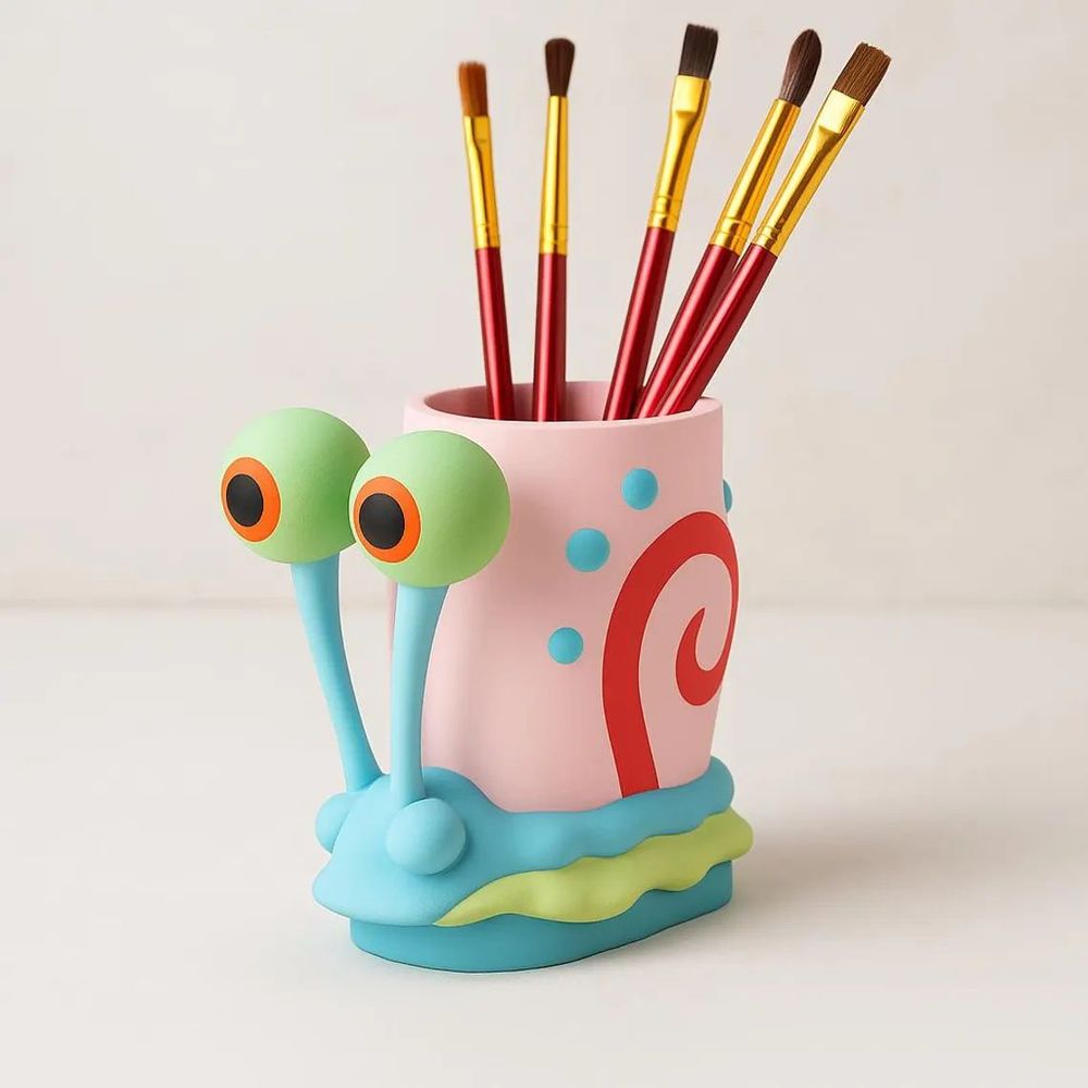 蜗牛笔筒-3D合纵社-3D打印模型STL格式3mf格式免费下载！