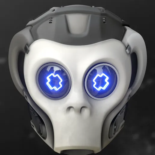 图片[3]-赛博朋克 猴子面具 角色扮演科幻-3D合纵社-3D打印模型STL格式3mf格式免费下载！